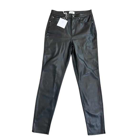 pistola Pants - Pistola Faux Leather Pants in Black Size 26 Zip Fly Tapered Leg Pockets Gothic